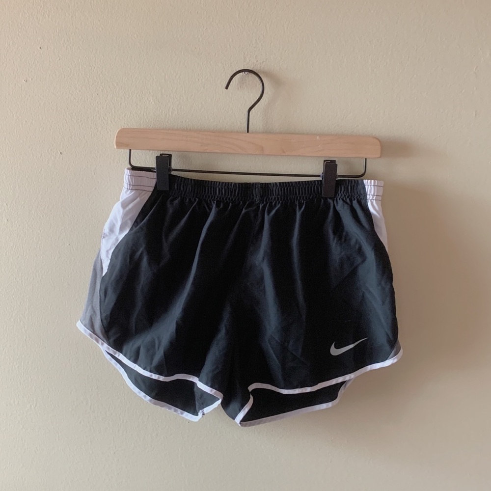 black nike track shorts